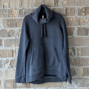 Lululemon Avenue Pullover Heathered Black / Black Size 6 Cowl Turtleneck